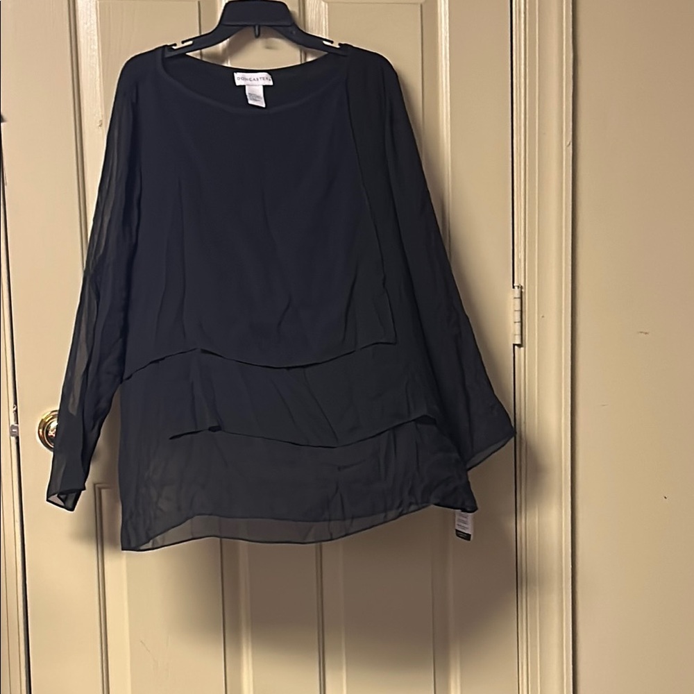 Doncaster Blue Boxy 3/4 Sleeve Blouse